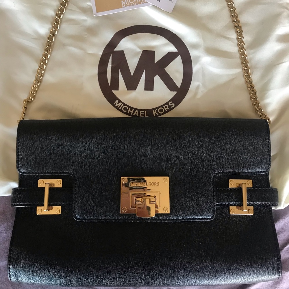 Michael Kors XL Astrid Clutch Black